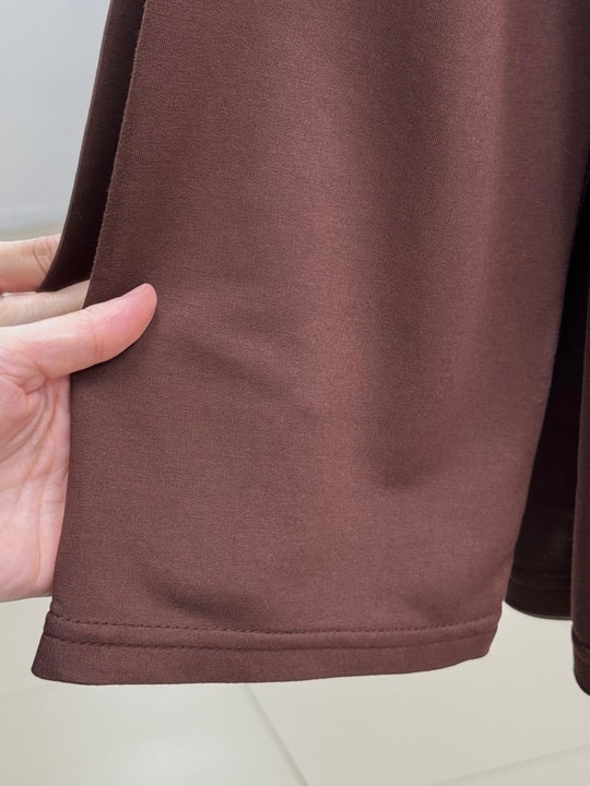 Parya Önü Dikiş Detaylı Asimetrik Tunik-SS13212 Kahve