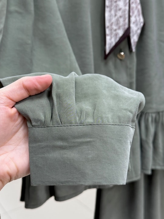 Payman Leopar Fularlı Altı Fırfırlı Etekli Takım-NA3439 Haki