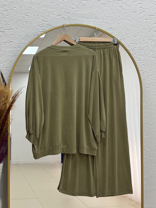Pera Oversize Pike Pantolonlu Takım-NL845 Yağ Yeşili