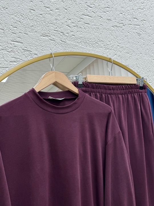 Pera Oversize Pike Pantolonlu Takım-NL845 Mürdüm