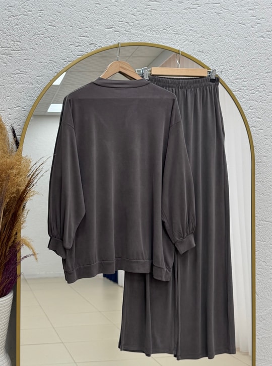 Pera Oversize Pike Pantolonlu Takım-NL845 Kahve