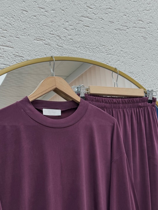 Pera Oversize Pike Pantolonlu Takım-NL845 Mürdüm