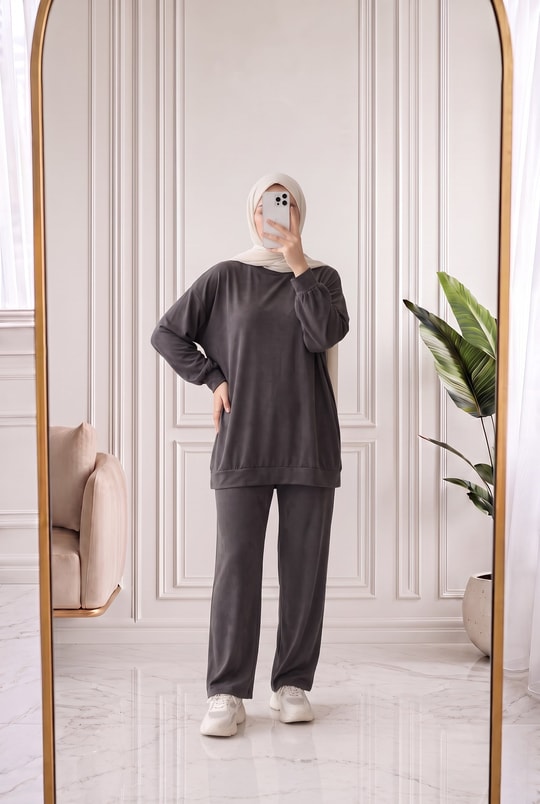 Pera Oversize Pike Pantolonlu Takım-NL845 Kahve