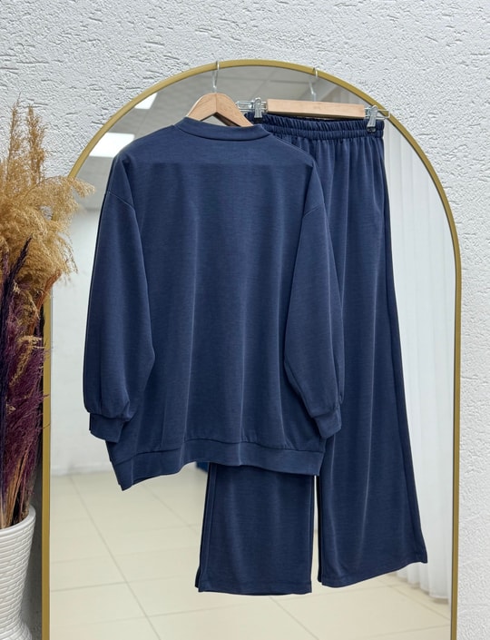 Pera Oversize Pike Pantolonlu Takım-NL845 Lacivert