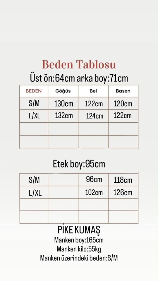 Perran Yandan İpli Pike Etekli Takım-NL805 Kahve