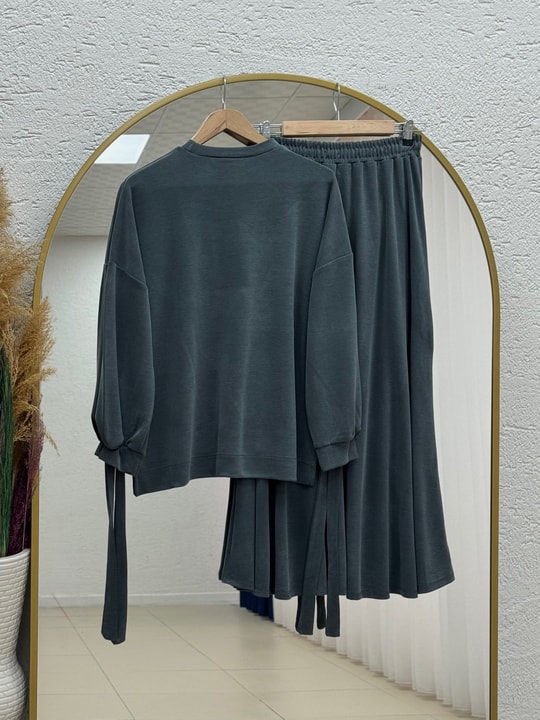 Perran Yandan İpli Pike Etekli Takım-NL805 Haki