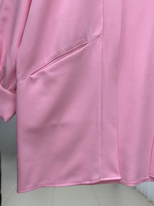 Rana Cep Detay Atlas Hırka-AS02423 Pembe