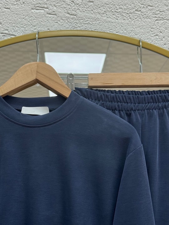 Reyhanur Yanı Yırtmaçlı Pike Pantolonlu Takım-NL764.1 Lacivert