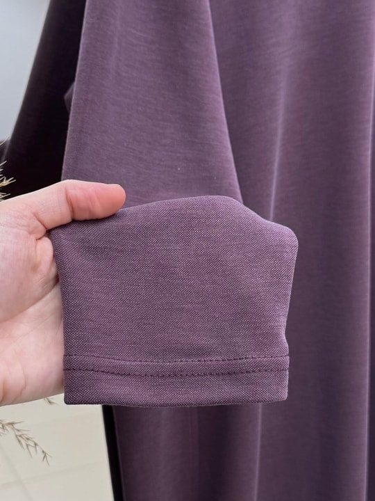 Reyhanur Yanı Yırtmaçlı Pike Pantolonlu Takım-NL764.1 Mürdüm