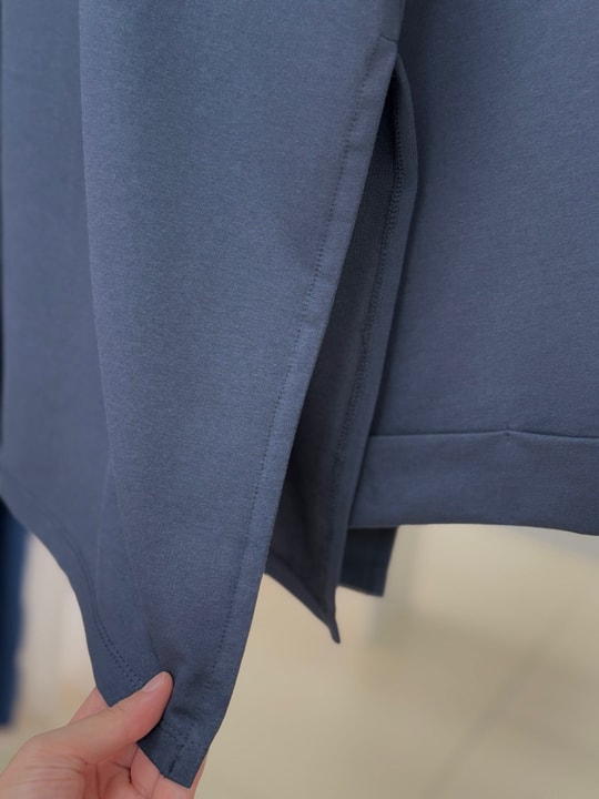 Rukiye Dikiş Detaylı Yırtmaçlı Sweatshirt-EU2755 Antrasit