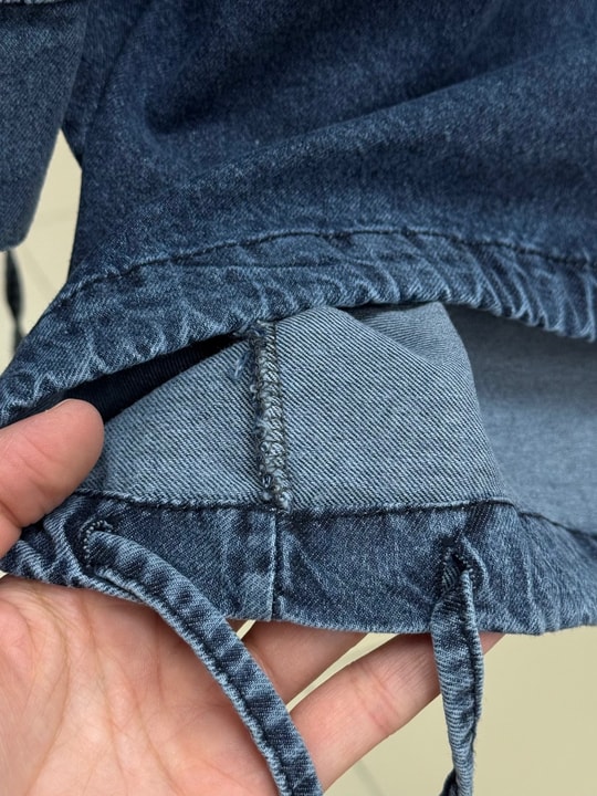 Sabire Sıkmalı Metal Düğmeli Kot Ceket-GS380 Kot Rengi