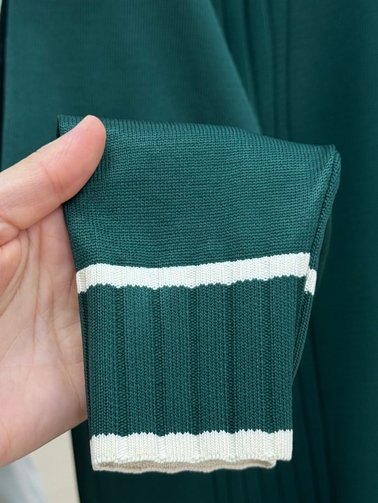 Sabiyar Bisiklet Yaka Kolu ve Altı Çizgili Tunik-SY3374 Zümrüt Yeşili