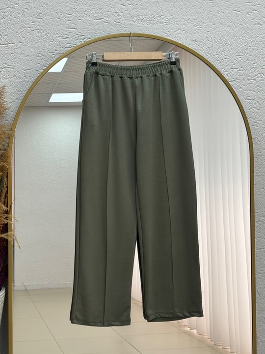 Sabizer Yanı Fermuarlı Pantolonlu Takım-NA3482 Haki