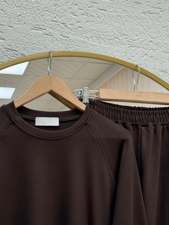 Sabizer Yanı Fermuarlı Pantolonlu Takım-NA3482 Kahve