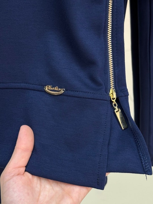 Sabizer Yanı Fermuarlı Pantolonlu Takım-NA3482 Lacivert
