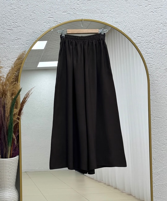 Şahpare Çift Cepli Geniş Paça Pantolon-BY5052 Kahve