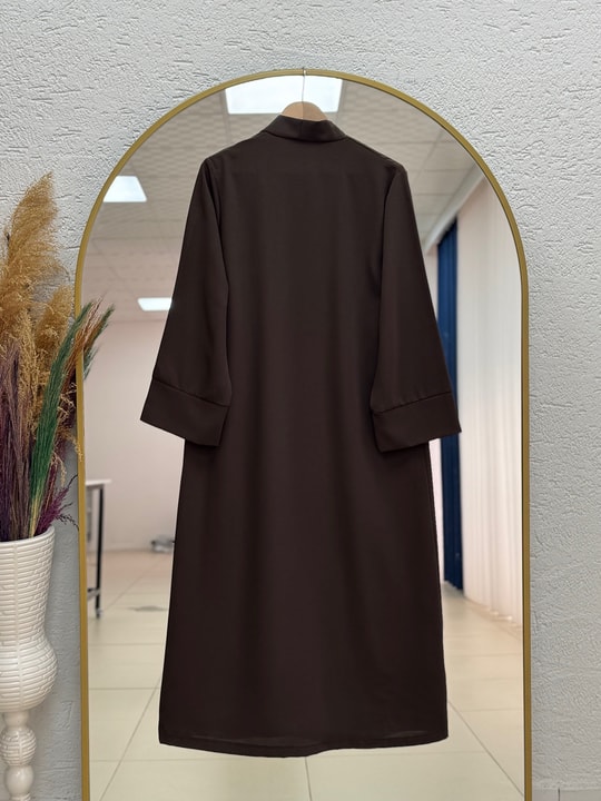 Şahsima İkili Abaya Takım-GS4687 Kahve