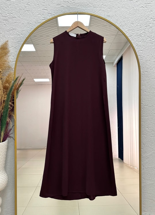 Şahsima İkili Abaya Takım-GS4687 Mürdüm