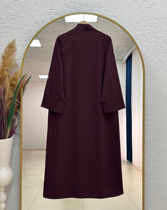 Şahsima İkili Abaya Takım-GS4687 Mürdüm