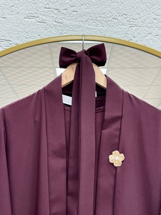 Şahsima İkili Abaya Takım-GS4687 Mürdüm