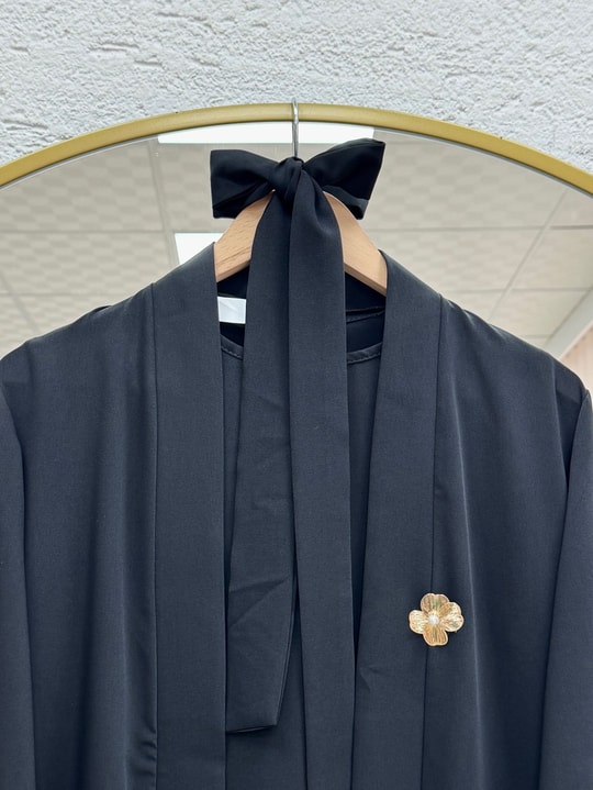 Şahsima İkili Abaya Takım-GS4687 Siyah