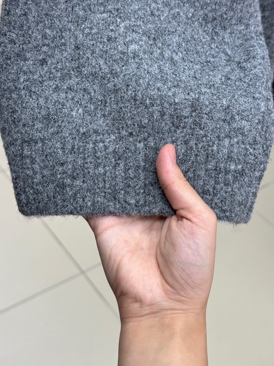 Samira Altı Dantel Detay Triko Tunik-KR6006 Antrasit