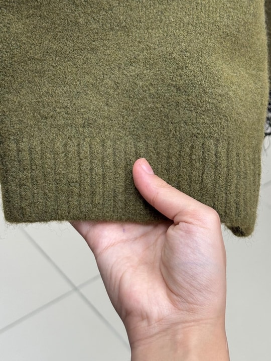 Samira Altı Dantel Detay Triko Tunik-KR6006 Haki