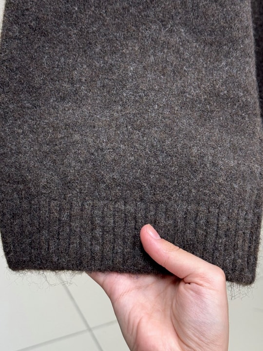 Samira Altı Dantel Detay Triko Tunik-KR6006 Kahve