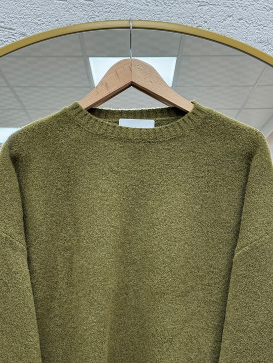 Samira Altı Dantel Detay Triko Tunik-KR6006 Haki