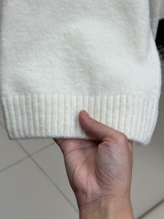 Samira Altı Dantel Detay Triko Tunik-KR6006 Ekru