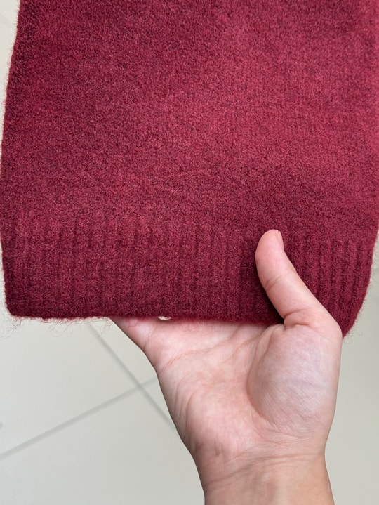 Samira Altı Dantel Detay Triko Tunik-KR6006 Bordo