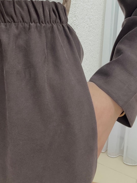 Sanem Metal Düğmeli Şallı Pantolonlu Takım-NA3443 Kahve