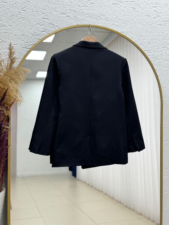 Sarmaşık Yandan Bağlamalı Ceket-KT1915 Siyah