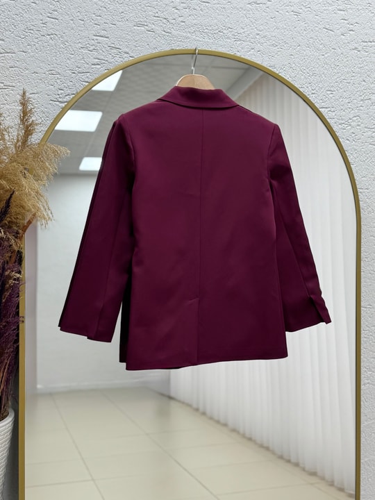 Sarmaşık Yandan Bağlamalı Ceket-KT1915 Bordo
