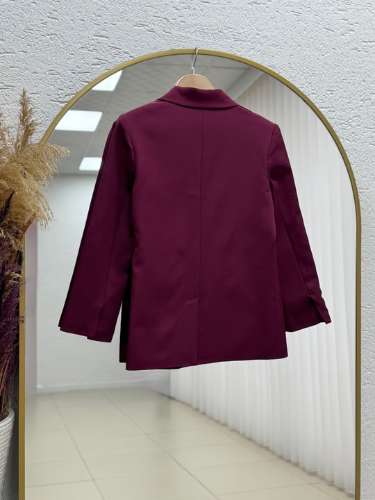 Sarmaşık Yandan Bağlamalı Ceket-KT1915 Bordo