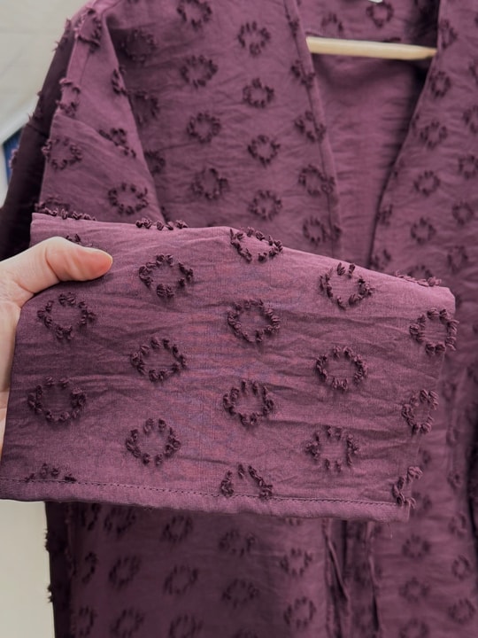 Şelale Püsküllü Bağlamalı Kimono-Zİ3141 Mürdüm