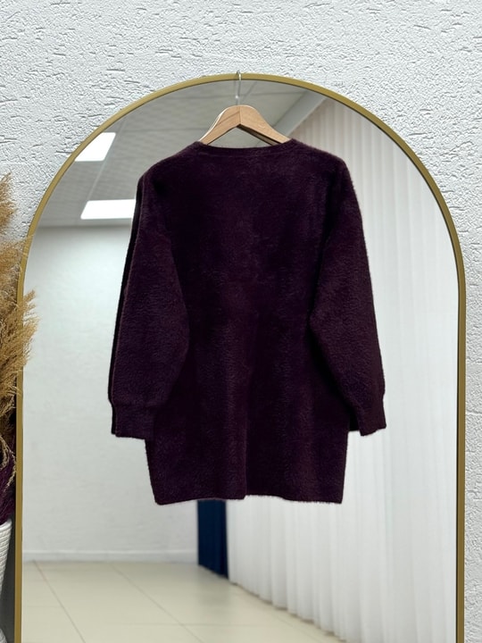 Sernaz Yumoş Tunik-KR6014 Mürdüm