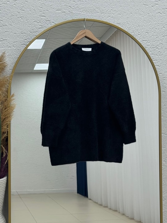 Sernaz Yumoş Tunik-KR6014 Siyah