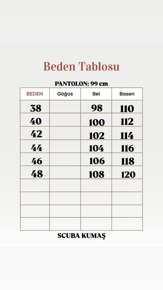 Sevira Paça Yırtmaçlı Skuba Dalgıç Pantolon-MT4887 Kahve