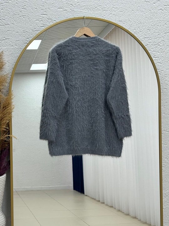 Şevkinaz Sakallı Yumoş Hırka-KR5039 Antrasit