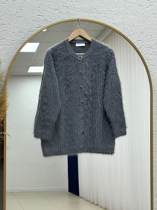 Şevkinaz Sakallı Yumoş Hırka-KR5039 Antrasit