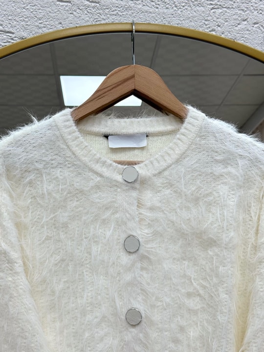 Şevkinaz Sakallı Yumoş Hırka-KR5039 Ekru