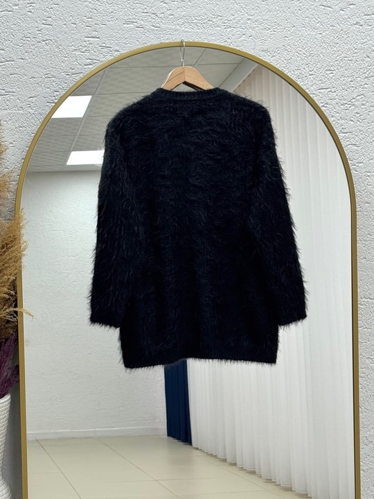 Şevkinaz Sakallı Yumoş Hırka-KR5039 Siyah