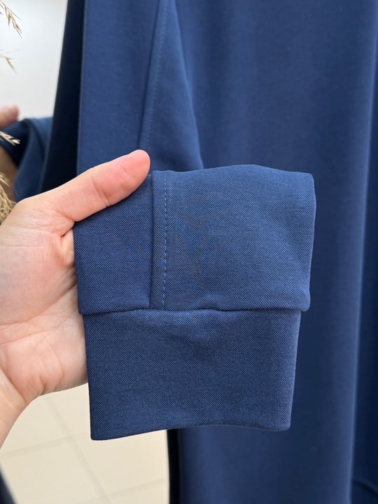 Sude Omzu Ve Önü Dikişli Yarım Fermuarlı Pantolonlu Takım-MF1845 Lacivert