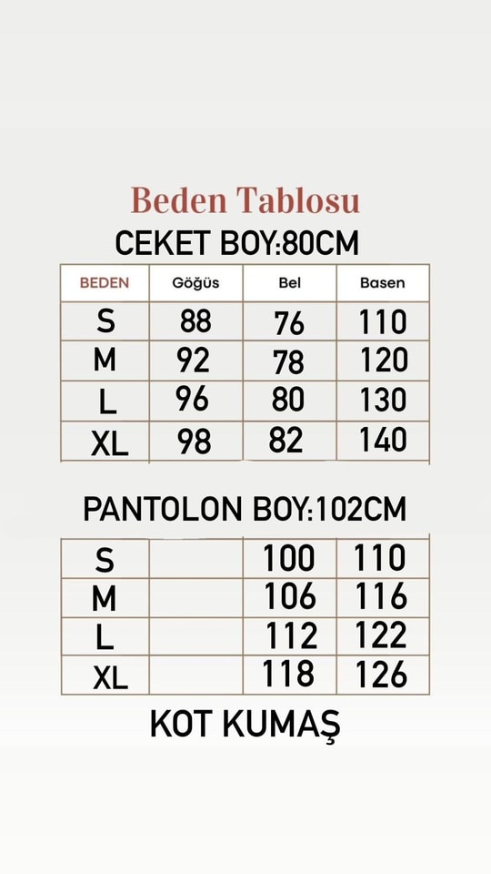 Talya Önü Pensli Düğmeli Pantolonlu Kot Takım-BN8693 Mavi