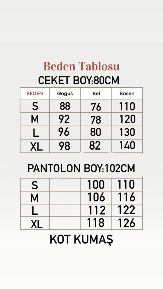 Talya Önü Pensli Düğmeli Pantolonlu Kot Takım-BN8693 Mavi