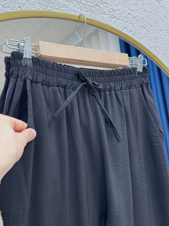 Tılsım Geniş Paça Pantolon-MT8214 Siyah