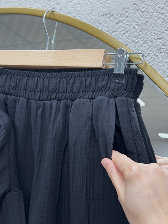 Toprak Tek Düğmeli Beli Büzgülü Pantolonlu Takım-ZŞ7079 Siyah