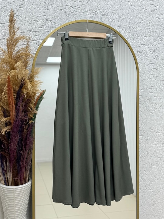 Tülay Yandan Bağlamalı Fermuarlı Etek-ML2125 Haki