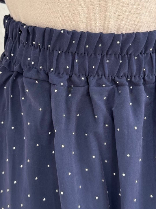 Uçurum Bebe Yaka Taşlı Beli Sıkmalı Etekli Takım-MF612 Lacivert